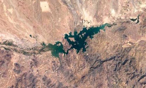 Le lac d'Ouarzazate vue du ciel