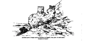 Les ruines de Tasgedlt dessinées par Charles de Foucauld