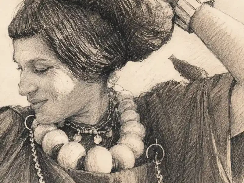 Dessin de coiffure de femme berbere