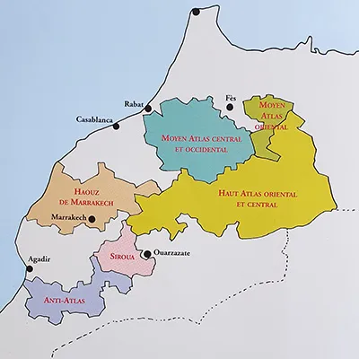 Réparition des traditions de tissage au Maroc